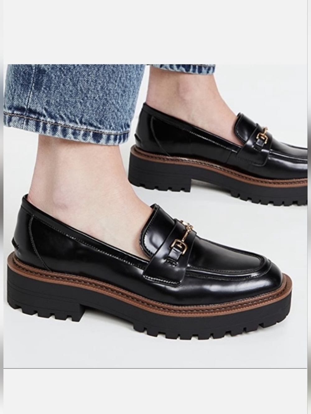 Sam Edelman Laurs Lug sole loafers in Black size 8½